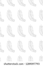 Monochrome exotic seamless pattern with tropical leaves. Black and white leaves. Floral background.