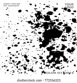 Monochrome explosion paint splatter artistic cover frame design. Black white splash spray texture background. Trendy creative template vector Cover Report Catalog Brochure Flyer Poster Banner