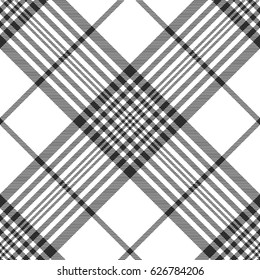 Monochrome fabric diagonal seamless texture. Vector illustration.