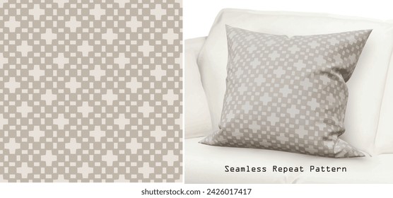 Monochrome Fabric Pattern Seamless Repeat Pattern Texture Surface for Cushion Cover, Textile, Pillow, Tile, Blanket, Garment, Clothes, Wallpaper, Wrapping Paper, Tablecloth.