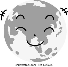 Monochrome Facial expression of a round