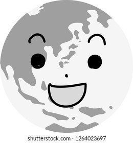 Monochrome Facial expression of a round