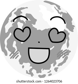 Monochrome Facial expression of a round