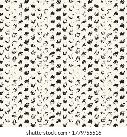 Monochrome Faded Ink Dots Textured Pattern