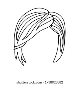 Monochrome Female Short Haircut Hairstyle Hair Stock Vector (Royalty Free)  1738928882 | Shutterstock