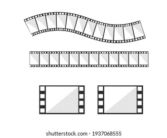 Monochrome film strip vector illustration isolated on white background