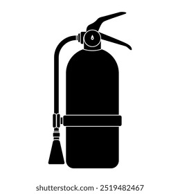 Monochrome Fire Extinguisher Silhouette Illustration Isolated on White. Editable Scalable Vector EPS File for Logos, Signs, Emblems, Badges, and Easy Graphic Design Printing