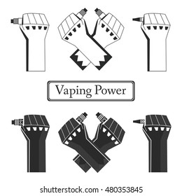 Monochrome fists with electronic cigarette