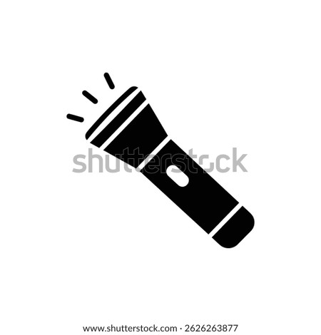 Monochrome Flashlight with Cylindrical Shape Icon