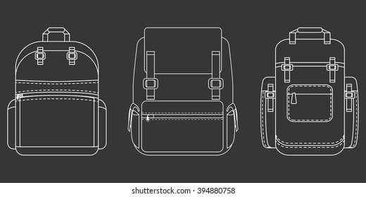 Monochrome flat icon. Backpack.