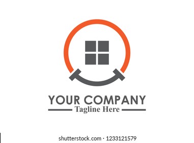 monochrome flat real estate logo