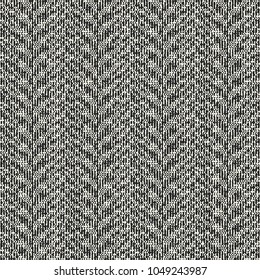 Monochrome Flecked Subtle Herringbone Pattern