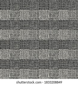 Monochrome Flecked Textured Check Pattern