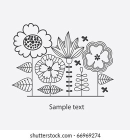 monochrome floral background. vector illustration