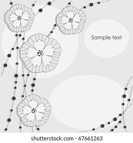 monochrome floral background. vector illustration