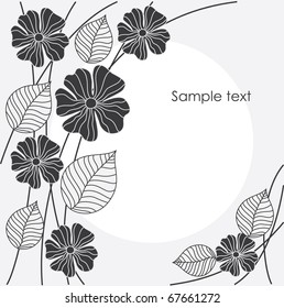 monochrome floral background. vector illustration