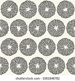 Monochrome Floral Dot Textured Pattern