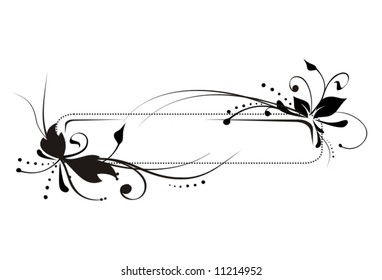 monochrome floral frame