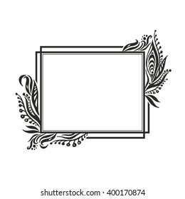 Monochrome floral frame