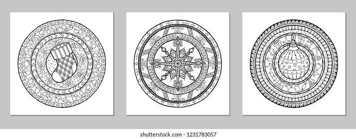 Monochrome floral mandala and flowers, hand drawn elements. Boho style. For adult coloring books, tattoo, decorate dishes, cups, porcelain, ceramics, shirts, dresses, bags, tunics, t-shirts, yoga.
