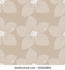 Monochrome floral pattern in bright colors, seamless vector background.