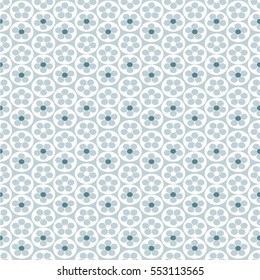 Monochrome floral pattern, circle, spiral, spot, tile, grid, seamless vector background.