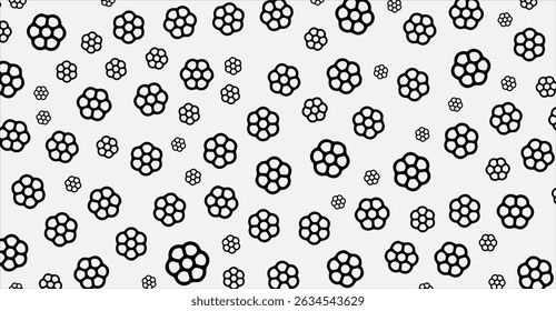Padrão floral monocromático: design contemporâneo sem emenda com contornos pretos em um pano de fundo cinza claro para modernas aplicações estéticas e versáteis