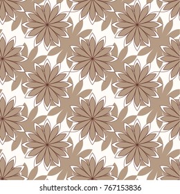 Monochrome floral pattern, contrast, nature, seamless vector background.