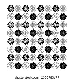 Patrón floral monocromático sobre un fondo blanco prístino, patrón continuo sin soldadura