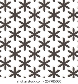 Monochrome floral pattern, seamless vector background.