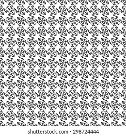 Monochrome floral pattern, seamless vector background.
