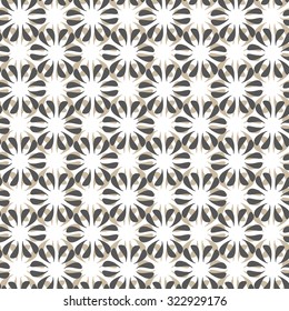 Monochrome floral pattern, seamless vector background.
