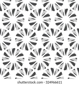 Monochrome floral pattern, seamless vector background.