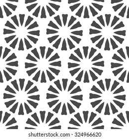 Monochrome floral pattern, seamless vector background.