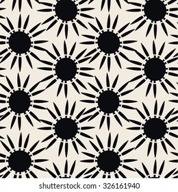 Monochrome floral pattern, seamless vector background.
