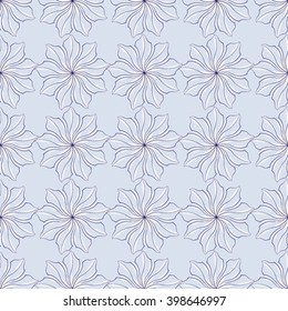Monochrome floral pattern, seamless vector background.