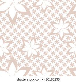 Monochrome floral pattern, seamless vector background.