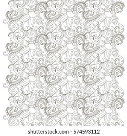 Monochrome floral pattern stock vector illustration