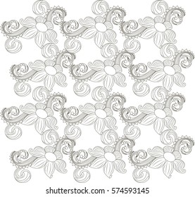 Monochrome floral pattern stock vector illustration