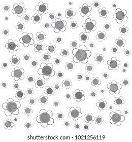 Monochrome floral pattern, suitable for wallpaper or textile. Vector illustration eps10.