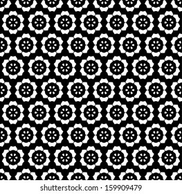 Monochrome floral seamless pattern