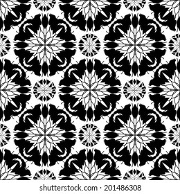 Monochrome floral  Seamless pattern