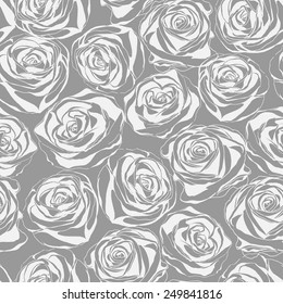 Monochrome floral seamless pattern