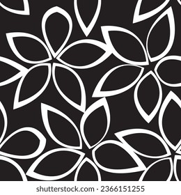 Monochrome Floral seamless pattern design for fashion textiles, graphics, backgrounds and crafts