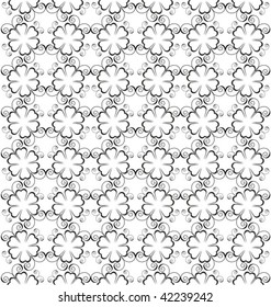 Monochrome floral texture with repeating elements