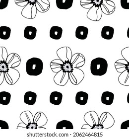 Einfarbige Florale und abstrakte Formen Muster Design. Ein experimentelles Design, ideal für die Herstellung von einzigartigen Bekleidung, Textilien, Produktverpackungen oder als Website-Hintergrund. 