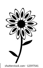 Monochrome flower illustration