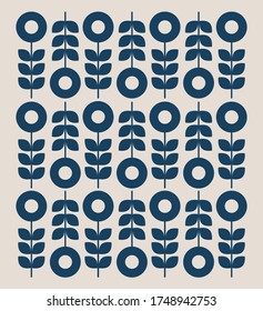 monochrome flower pattern nordic style