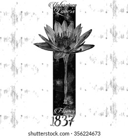 monochrome flower tee graphic