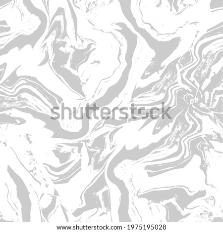 Monochrome Fluid Art abstract vector seamless textured pattern with marble effect in light grey tones. Contemporary art apparel fabric, trendy package, wallpaper, accessories, clothe textile, print.